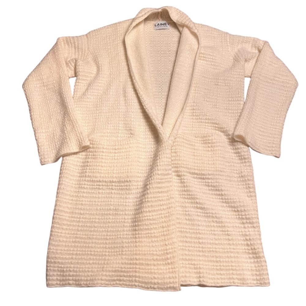 Lainey Cashmere Cardigan Sweater Cream Hand Knit Ireland Small Medium Pockets